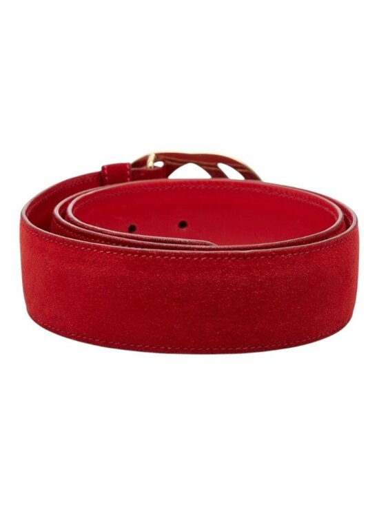 Gucci Interlocking 01 13 Red Suede Leather 1- Belt main image 7